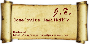 Josefovits Hamilkár névjegykártya